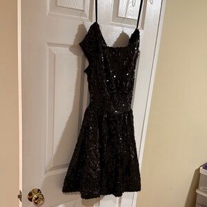 Windsor Black Sequin Mini Dress